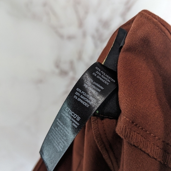 Chicos Pant Women 00 2 Rust Red So Slimming Stretch Skinny Ankle Pull On High - Picture 8 of 10